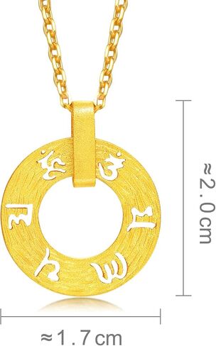 CHOW SANG SANG 999.9 24K Solid Gold Price-by-Weight 4.11g Gold Mahayana Buddhism Pendant for Women and Men 85735P | Not Include the Necklace in Saudi Arabia