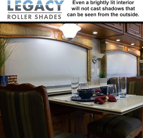 ShadePro - Legacy Roller Shades - Day Night Combo Pull Down Blinds - Light Filtering Solar Mesh Sunscreen for Day - Blackout Shade for Night - Fits RV, Camper, or Motorhome - Khaki - 33" Drop in Saudi Arabia
