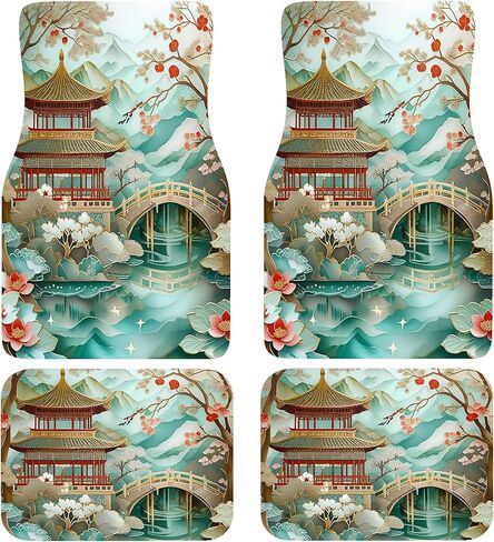 الحصير الفني للسيارة ، الحصير-لا تنزلق ، الفطر ، الأمامي (26.8 × 17.3 بوصة) والخلفي (13x17.3in) امتصاص ماء ، وبطانات قاعدية متينة مع أنماط أنيقة in Kuwait