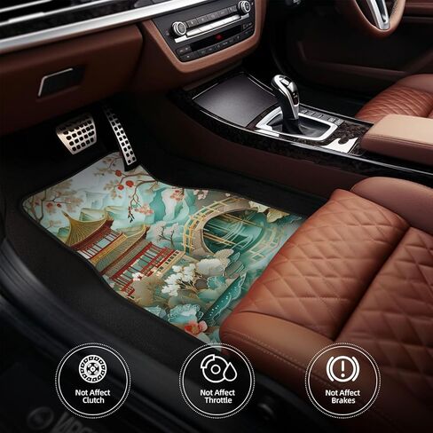 الحصير الفني للسيارة ، الحصير-لا تنزلق ، الفطر ، الأمامي (26.8 × 17.3 بوصة) والخلفي (13x17.3in) امتصاص ماء ، وبطانات قاعدية متينة مع أنماط أنيقة in Kuwait