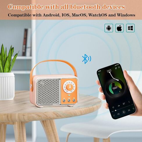 Retro Bluetooth Speaker, Vintage Decor, Wireless Portable Mini Bluetooth Speaker, Small Cute Stylish Vintage Speakers for Kitchen Desk Bedroom Home Office Party Outdoor Gift Green in Kuwait