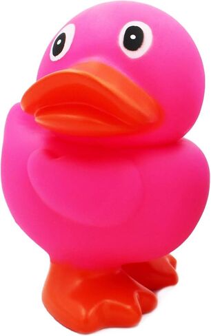 لعبة البطة المطاطية الضخمة من شركة Dreidel مع زعانف، اضغط لإصدار صرير N' Quack، البط المطاطي العملاق للأطفال، الحمام، حمام الطفل، عيد الميلاد، نشاط حمام السباحة، بطول 6.5 سم (عبوة متنوعة) in Saudi Arabia