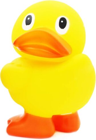 لعبة البطة المطاطية الضخمة من شركة Dreidel مع زعانف، اضغط لإصدار صرير N' Quack، البط المطاطي العملاق للأطفال، الحمام، حمام الطفل، عيد الميلاد، نشاط حمام السباحة، بطول 6.5 سم (عبوة متنوعة) in Saudi Arabia