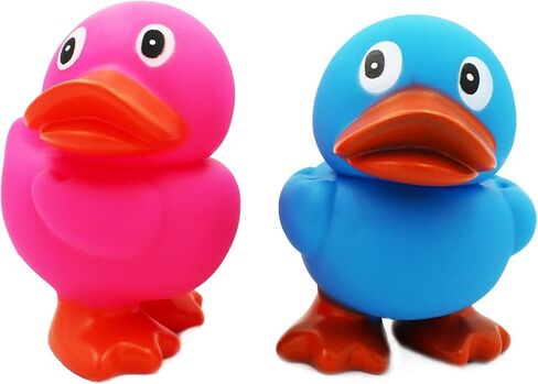 لعبة البطة المطاطية الضخمة من شركة Dreidel مع زعانف، اضغط لإصدار صرير N' Quack، البط المطاطي العملاق للأطفال، الحمام، حمام الطفل، عيد الميلاد، نشاط حمام السباحة، بطول 6.5 سم (عبوة متنوعة) in Saudi Arabia