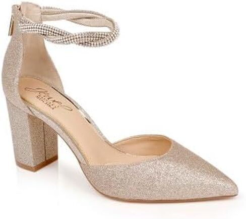 Jewel Badgley Mischka Tinsley Pointed Toe Block Heel Pumps in Saudi Arabia
