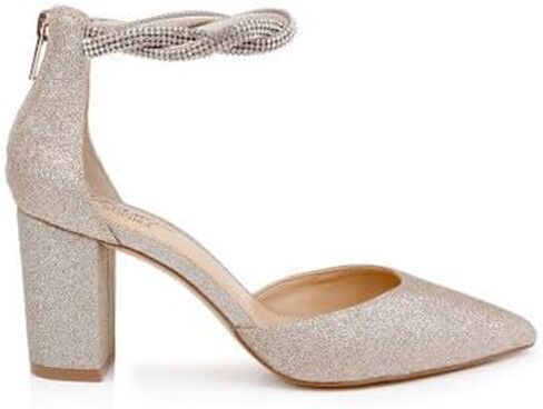 Jewel Badgley Mischka Tinsley Pointed Toe Block Heel Pumps in Saudi Arabia