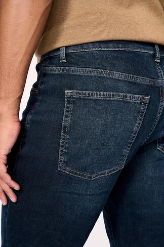 جينز للرجال على التوالي - صورة ظلية مبسطة ، منتصف الصعود ، راحة تمتد الدنيم in Kuwait