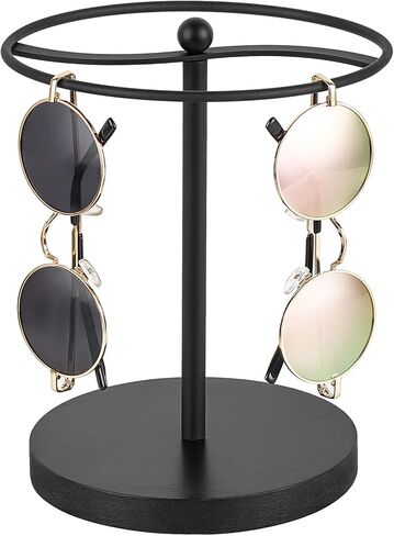 Mkono Sunglasses Organizer Glasses Holder Stand Sunglass Storage Display Eyeglasses Rack for up to 12 Pairs of Eyewear Glasses for Table Dresser Desk Countertop Bedroom (1, Black) in Kuwait