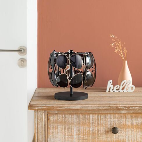 Mkono Sunglasses Organizer Glasses Holder Stand Sunglass Storage Display Eyeglasses Rack for up to 12 Pairs of Eyewear Glasses for Table Dresser Desk Countertop Bedroom (1, Black) in Kuwait