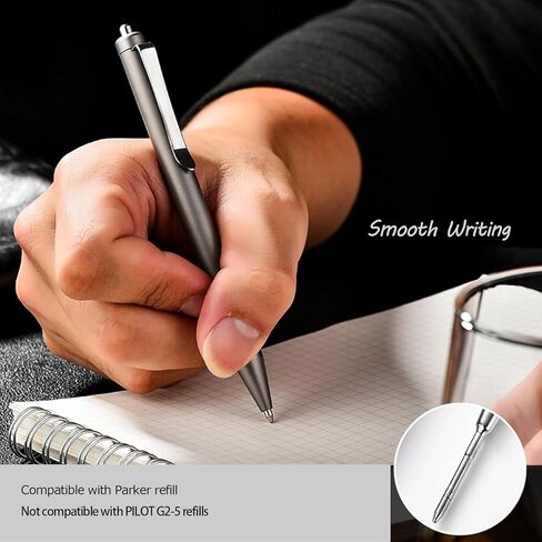 قلم حبر جاف من التيتانيوم مقاس 5.31 بوصة، مشبك قلم ضغط لسحب قلم الجيب القابل لإعادة الملء للحمل اليومي، حجم صغير in Kuwait