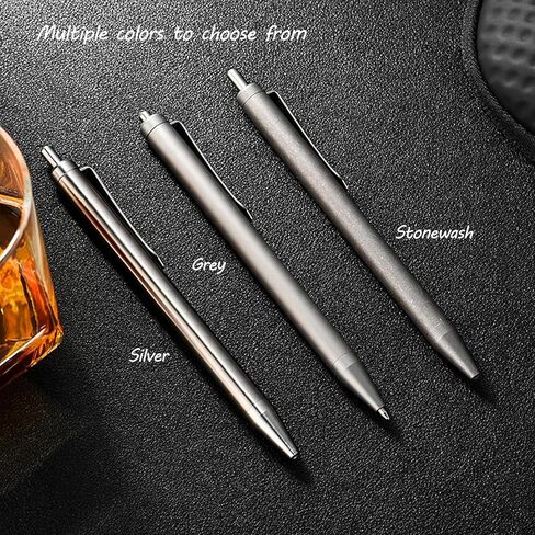 قلم حبر جاف من التيتانيوم مقاس 5.31 بوصة، مشبك قلم ضغط لسحب قلم الجيب القابل لإعادة الملء للحمل اليومي، حجم صغير in Kuwait