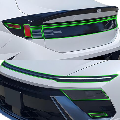 BOGAR TECH DESIGNS Precut for Hyundai Sonata 2024-2025 Full Headlight Taillight Tint Kit, Dark Smoke in Saudi Arabia