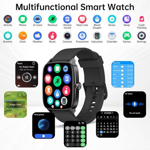 Smart Watch for Men Women with Bluetooth Call Mint Green in Saudi Arabia