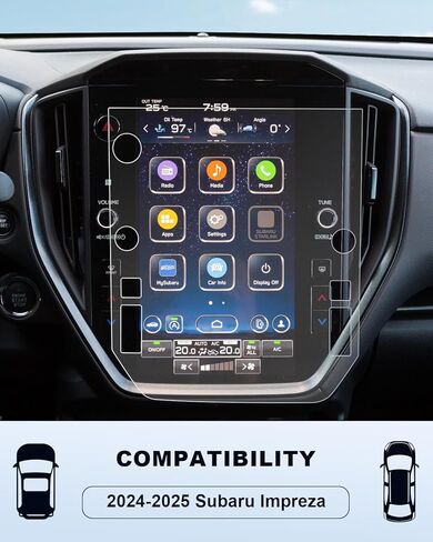 بالنسبة إلى 2025 Subaru Crosstrek Screen Protector - 2024 2025 Crosstrek Associory (Premium/Sport/Limited/Wilderness) 9H Glass 11.6 بوصة شاشة تعمل باللمس تقليل بصمات الأصابع عالية الحساسية in Kuwait