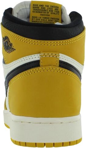 NIKE Air Jordan 1 High OG Yellow Ochre Big Kids' Shoes (FD1437-701, Yellow Ochre/Sail/Black) Size 4.5 in Kuwait