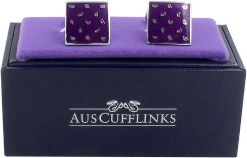 Tear Drop Purple Cufflinks | Wedding Anniversary Present | Husband Pressie for Men | Premium Cuff Links in Saudi Arabia