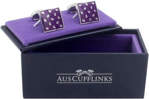 Tear Drop Purple Cufflinks | Wedding Anniversary Present | Husband Pressie for Men | Premium Cuff Links in Saudi Arabia