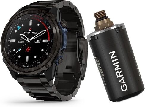 Garmin Descent Mk3i - 51 مم ، ساعة Carbon Gray DLC Titanium مع Band DLC Titanium و T2 جهاز الإرسال والاستقبال in Saudi Arabia