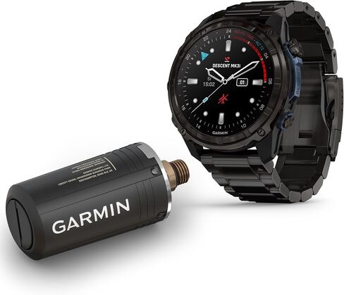Garmin Descent Mk3i - 51 مم ، ساعة Carbon Gray DLC Titanium مع Band DLC Titanium و T2 جهاز الإرسال والاستقبال in Saudi Arabia