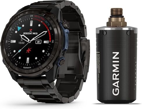 Garmin Descent Mk3i - 51 مم ، ساعة Carbon Gray DLC Titanium مع Band DLC Titanium و T2 جهاز الإرسال والاستقبال in Saudi Arabia