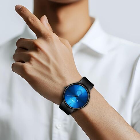 يراقب الرجال ساعة معصم ماء مقاوم للماء للرجال للجنسين مع فرقة جلدية in Kuwait