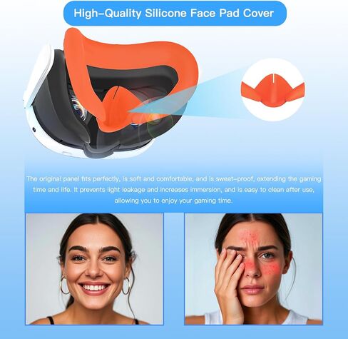 7 in 1 Silicone Cover Compatible with Meta/Oculus Quest 3 Accessories, VR Silicone Headset Controller Shell, Eyes, Face, Touch Controller Grip Case & Lens Cover-Black in Saudi Arabia