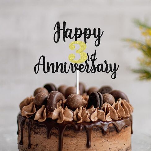 Happy 30th Anniversary Cake Toppers Glitter, Cheers To 30 Years Old Party Decorations 30 Year Anniversary Cake Decor, Thirty Theme Cake Decorations For Wedding Birthday Company Anniversary(Black Gold) in Kuwait