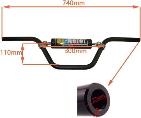 7/8 "22mm الألومنيوم 6061 مقود طويل القامة مع لوحة بار مقبض لـ Honda CRF110 EFI 2019-2024 دراجة الحفرة الأوساخ (Black & Green) in Saudi Arabia