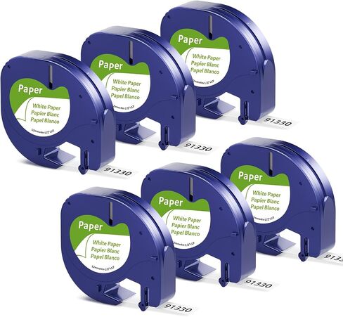 8 Pack Paper White Tape Replacement for Dymo LetraTag Refills 1/2" x 13' Paper Label Tape Dymo Label Maker Refills 91330 Compatible with Dymo LetraTag LT-100T LT-100H 200B in Kuwait