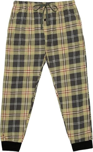 North 15 Mens Buffalo Plaid Pajama Pants, Super Soft Mens Fleece Pj Pants with Bottom Rib in Kuwait