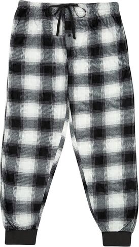North 15 Mens Buffalo Plaid Pajama Pants, Super Soft Mens Fleece Pj Pants with Bottom Rib in Kuwait