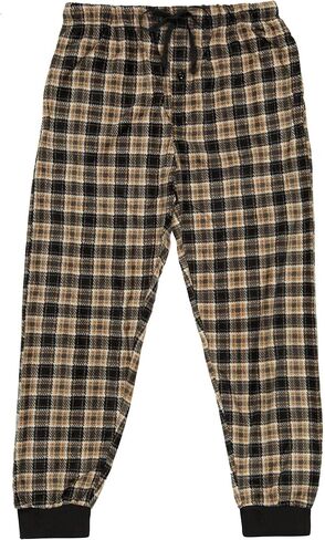 North 15 Mens Buffalo Plaid Pajama Pants, Super Soft Mens Fleece Pj Pants with Bottom Rib in Kuwait