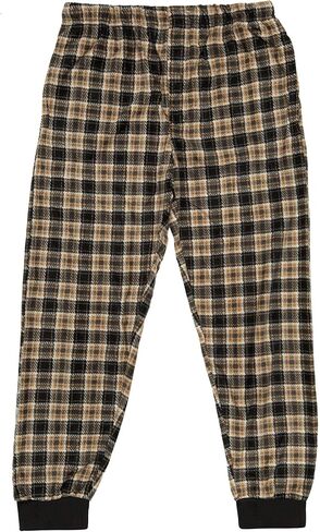 North 15 Mens Buffalo Plaid Pajama Pants, Super Soft Mens Fleece Pj Pants with Bottom Rib in Kuwait