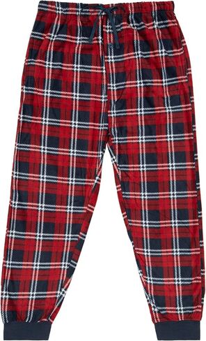 North 15 Mens Buffalo Plaid Pajama Pants, Super Soft Mens Fleece Pj Pants with Bottom Rib in Kuwait