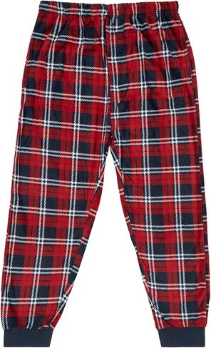 North 15 Mens Buffalo Plaid Pajama Pants, Super Soft Mens Fleece Pj Pants with Bottom Rib in Kuwait