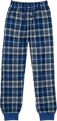North 15 Mens Buffalo Plaid Pajama Pants, Super Soft Mens Fleece Pj Pants with Bottom Rib in Kuwait