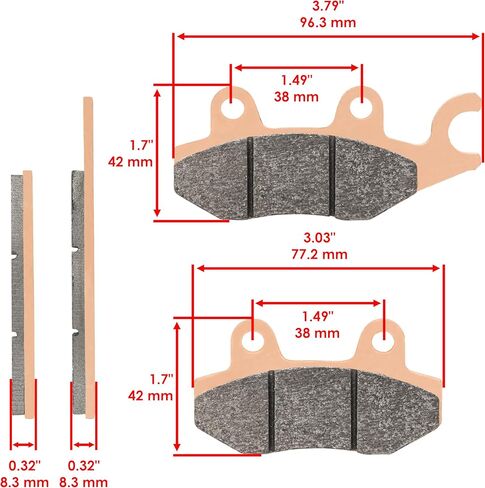 Caltric Front Left Right Brake Disc Rotor Pads Compatible with Yamaha Rhino 660 Yxr660 4X4 2004-2007 in Saudi Arabia