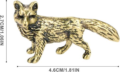 2pcs mini fox تمثال بالحيوان النحاسي الصغير ، تمثال Fengshui Wealth ، النحت على الحيوانات القديم للمنزل Decor in Saudi Arabia