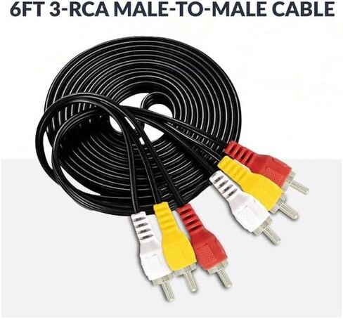 Newhouse Hardware RCA6-05 Audio/Video 3RCA to 3RCA Cable, for TV, VCR, DVD, and Speaker, 5-Pack in Saudi Arabia