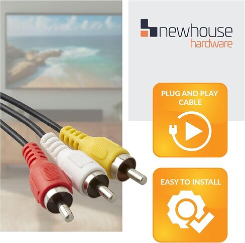 Newhouse Hardware RCA6-05 Audio/Video 3RCA to 3RCA Cable, for TV, VCR, DVD, and Speaker, 5-Pack in Saudi Arabia
