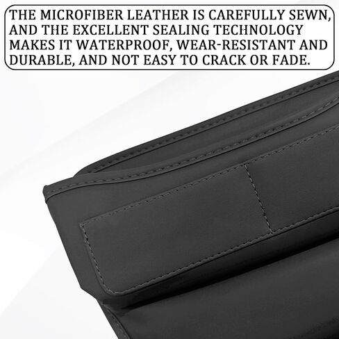 msyuusr Car Seat Gap Filler Organizer, Front Seat Leather Storage Box, Car Organizers and Storage, Car Accessories for Women Men, Car Seat Gap for storage Phones, Glasses, Keys, Cards (Black) in Kuwait