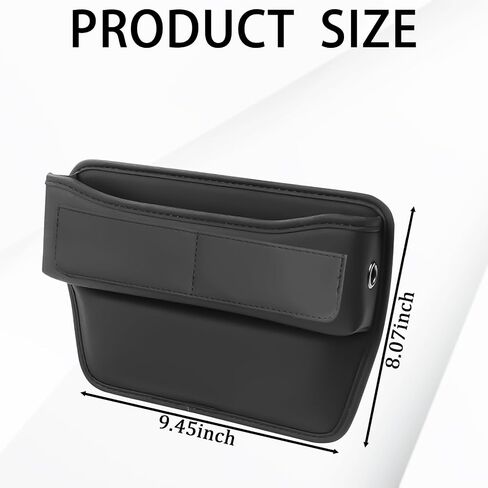 msyuusr Car Seat Gap Filler Organizer, Front Seat Leather Storage Box, Car Organizers and Storage, Car Accessories for Women Men, Car Seat Gap for storage Phones, Glasses, Keys, Cards (Black) in Kuwait