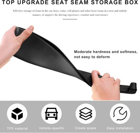 2PCS Car Seat Gap Filler Organizer, Multifunctional Seat Side Gap Filler with Phone Holder, Auto Crevice Blocker Between Seats for Prevent Essential Items from Falling (Black) in Saudi Arabia