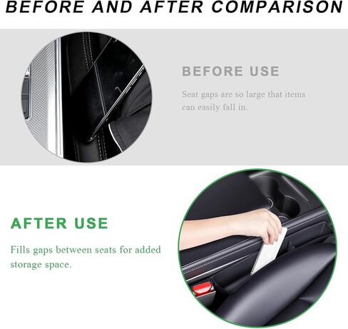 2PCS Car Seat Gap Filler Organizer, Multifunctional Seat Side Gap Filler with Phone Holder, Auto Crevice Blocker Between Seats for Prevent Essential Items from Falling (Black) in Saudi Arabia