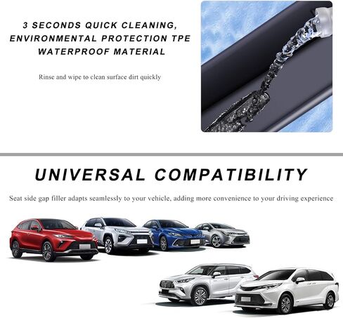 2PCS Car Seat Gap Filler Organizer, Multifunctional Seat Side Gap Filler with Phone Holder, Auto Crevice Blocker Between Seats for Prevent Essential Items from Falling (Black) in Saudi Arabia