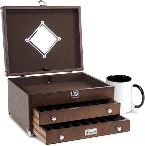 Gerstner International GI-T14-D Dark Oak 2-Drawer EDC Case in Saudi Arabia