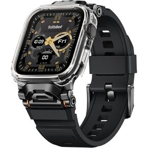 Rugged Bands Compatible for Apple Watch Ultra 2/Ultra Band 49mm 46mm 45mm 44mm 42mm, Silicone Sport Strap with Durable Stainless Steel Connector for iWatch Series 10 9 8 7 6 5 4 3 SE in Kuwait