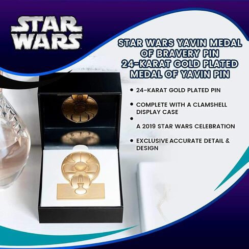 Star Wars Yavin Medal of Bravery Pin | 24-Karat Gold Plated Medal of Yavin Lapel Pin | 2019 Star Wars Celebration Exclusive Collectible in Saudi Arabia