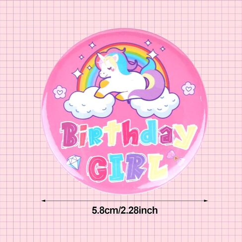 Happy Birthday Pin, Cartoon Birthday Boy Girl Lapel Badge Pins Cartoon Brooch Buttons Costume Accessory for Bday Party in Saudi Arabia