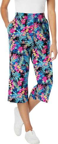Woman Within Plus Size Petite Elastic-Waist Knit Capri Pant in Saudi Arabia